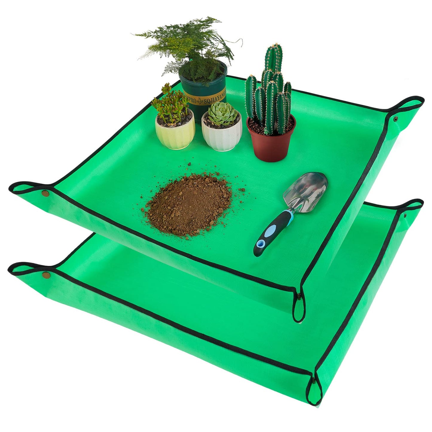 Repotting Mat for Indoor Plant Transplanting and Mess Control 27"x 27" Thickened Waterproof Potting Tray Foldable Succulent Potting Mat Portable Gardening Mat Garden Gifts for Women & Men