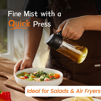 Oil Sprayer, 2-in-1 Dispenser for Air Fryer, Salad & BBQ