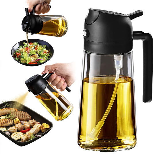 Oil Sprayer, 2-in-1 Dispenser for Air Fryer, Salad & BBQ